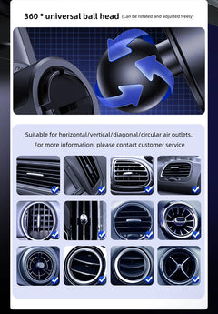 Car Phone Charger Phone Holder 15W Wireless & Wired Charger Auto Sensing One-Touch Release and Rotate