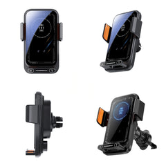Car Phone Charger Phone Holder 15W Wireless & Wired Charger Auto Sensing One-Touch Release and Rotate